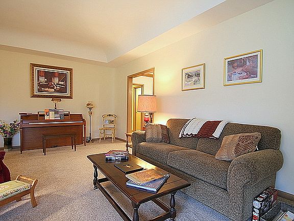 Living Room with Cove Ceiling