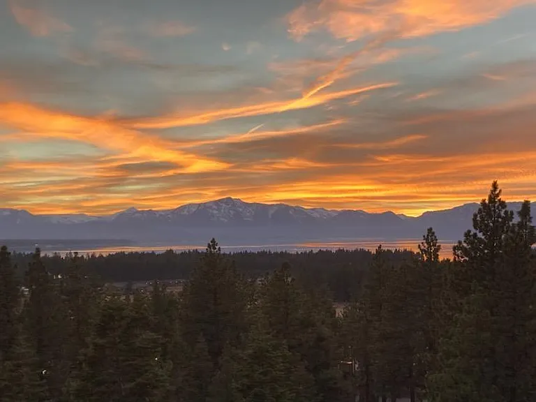 Beautiful sunsets over the lake