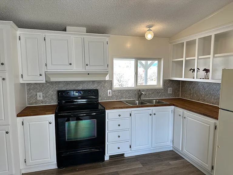 Butcher block countertops.