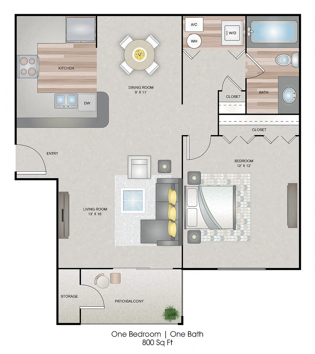 Floor plan 1 Bedroom