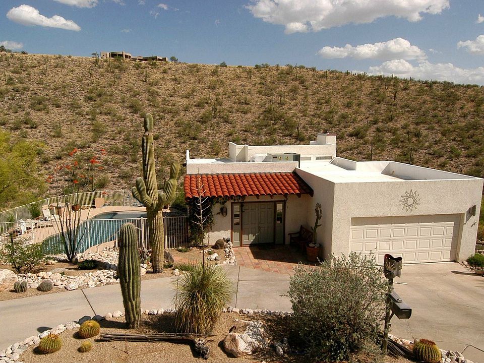 front porch w/pool and desert surroundings