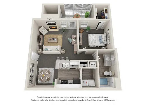 Floor plan 1 Bedroom 1 Bath