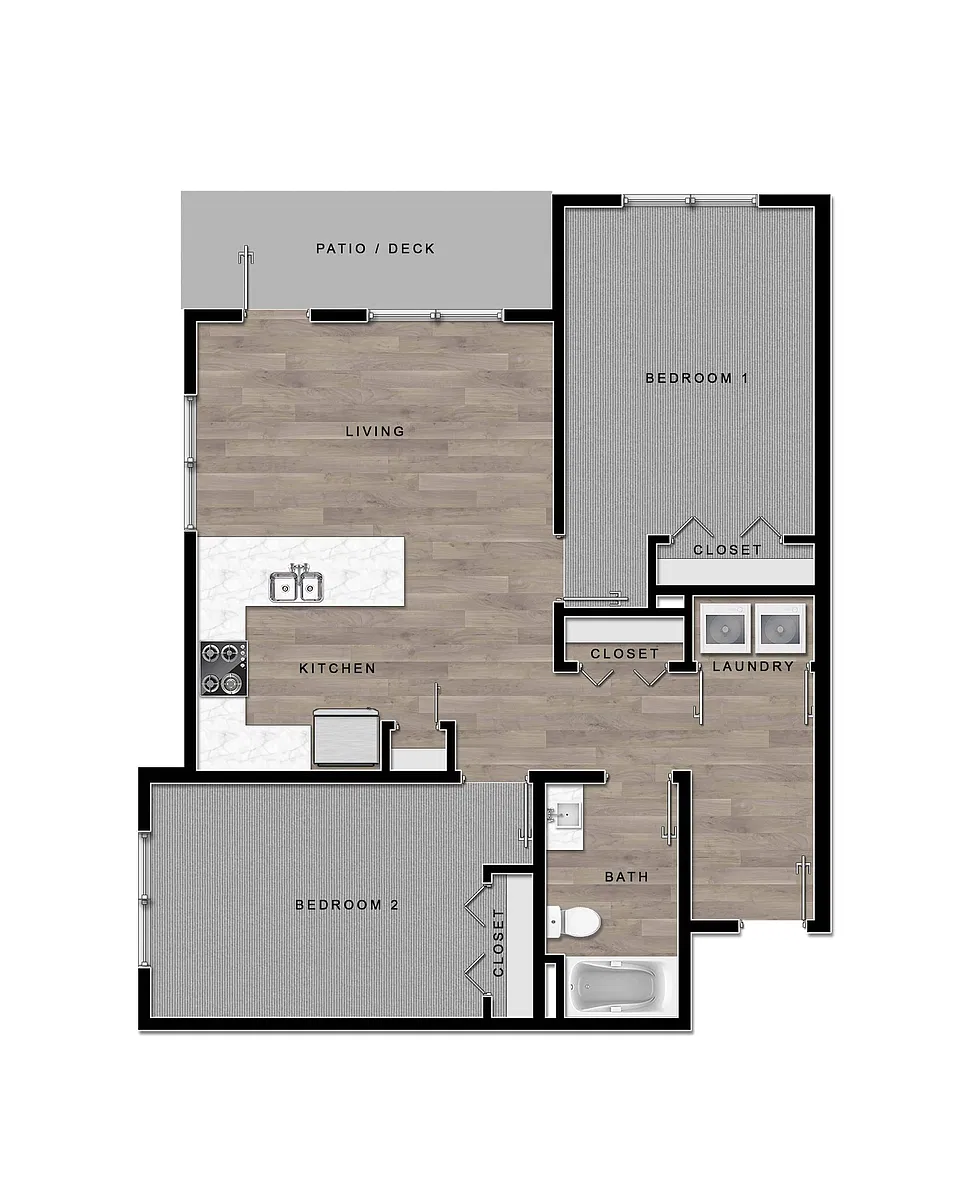Floor plan Maple 2-Bedroom Flat