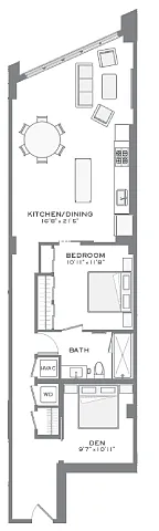 Floor plan A1D (w/Den)