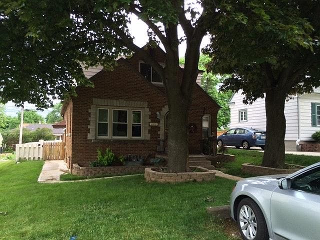 Front of property. 2 car off street parking pad in front.