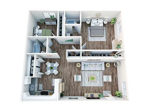 Floor plan Two Bed Two Bath Renovated