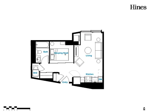 Floor plan 1 Bedroom, 1 Bathroom 1 Bed 1 Bath 7