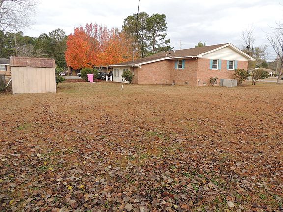 Large back yard with storage shed