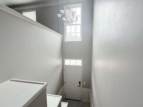 The double volume entrance hall