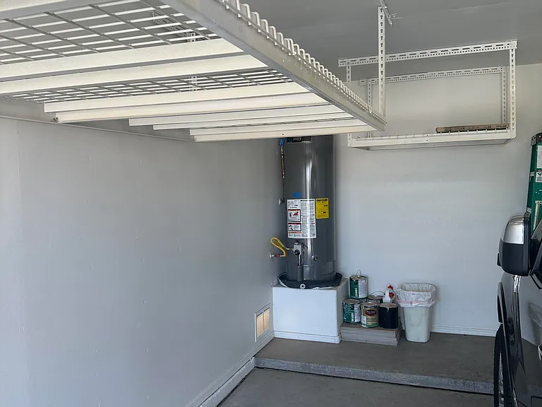Elevated garage storage.