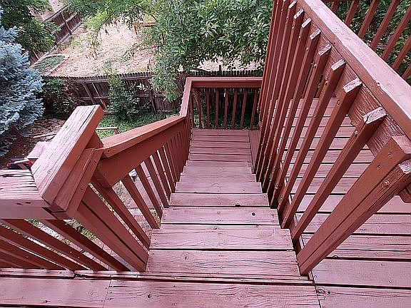 Stairs down to lower deck