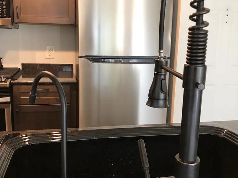 Dedicated kitchen faucet for reverse osmosis water filtration system. No need to purchase water or recycle plastic.