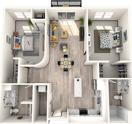 2 bedroom, 2 bathroom 2 bedroom, 2 bathroom