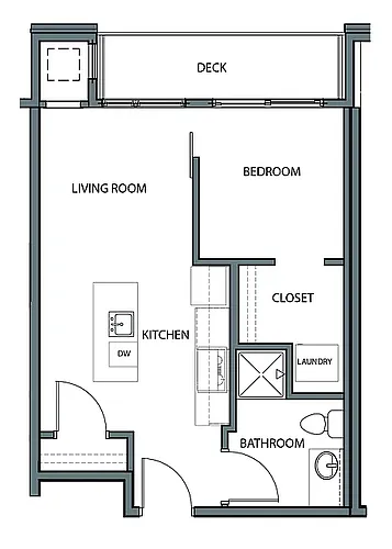 Floor plan 1 Bedroom B