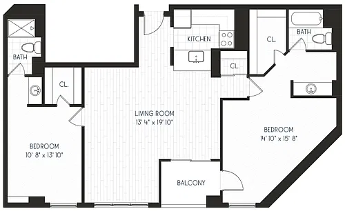 Floor plan 2x2 C7 - Partial
