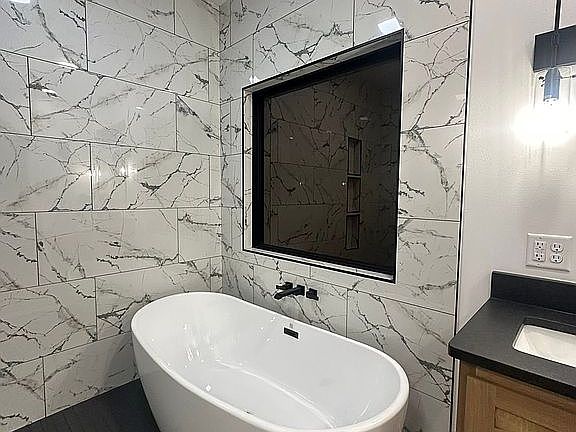 Master tub in shower