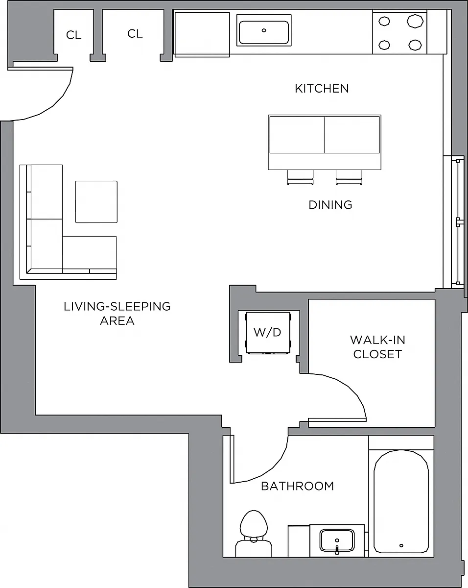 Floor plan Studio-600