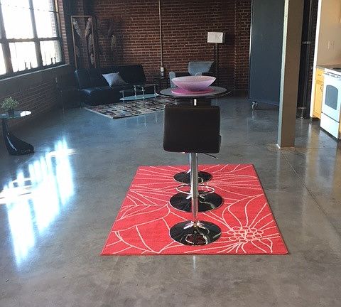 open space for dining room table