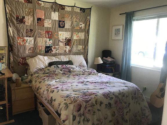 Bedroom located off of living room with private en-suite bathroom. Windows are West facing.
