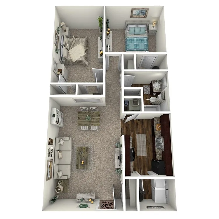 Floor plan 2 Bed 1 Bath