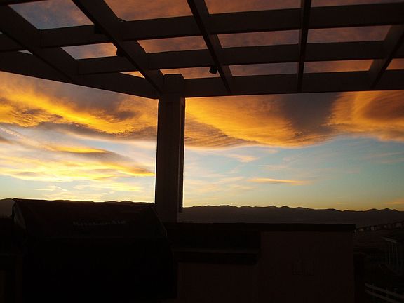 Sunset from the outdoor kitchen