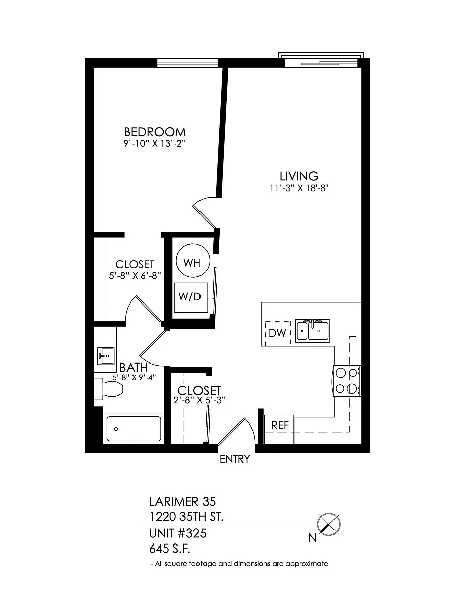 Floor plan 1 Bedroom, 1 Bath