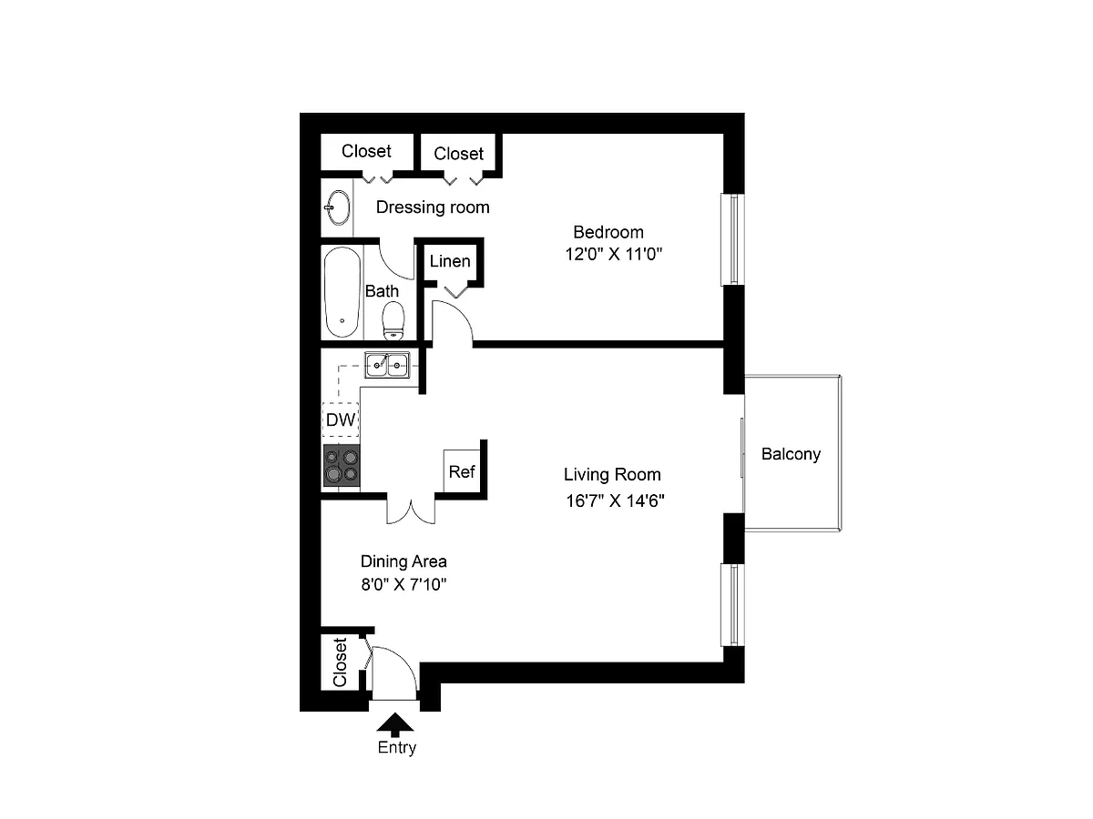 Floor plan One Bedroom