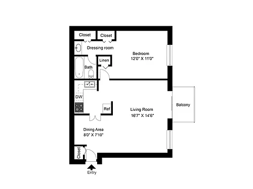 Floor plan One Bedroom