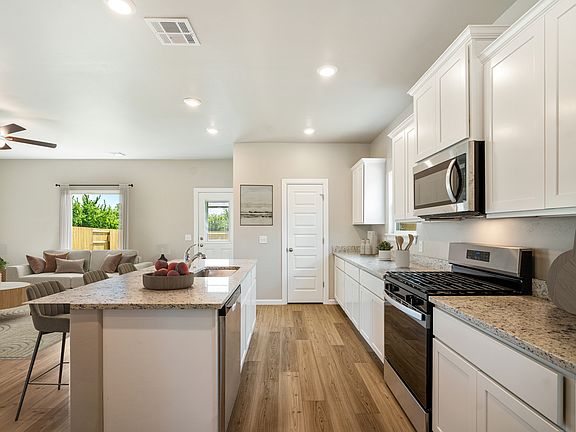 Each kitchen comes with stainless steel appliances included.