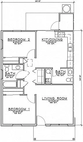 Floor plan 2 Bedroom Unit Ranch