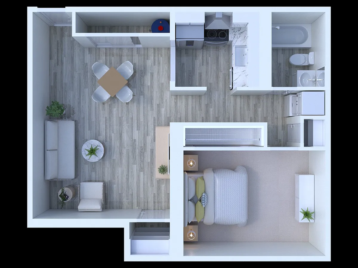 Floor plan 1 Bed 1 Bath | Renovated
