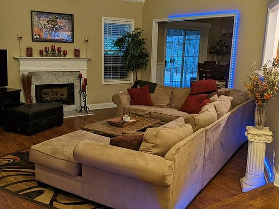 Living room with fireplace