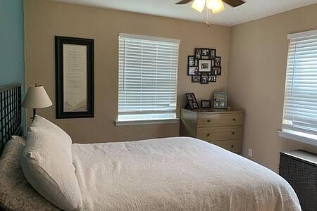 Primary bedroom with sizeable closet.