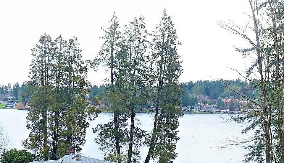 Magnificent View from the living room, Kitchen, eating areas, and covered patio. Less than 200 feet from the lake with unobstructed view