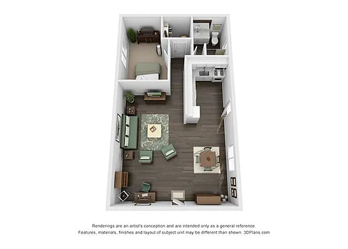 Floor plan 1 Bed 1 Bath Cottage Renovated
