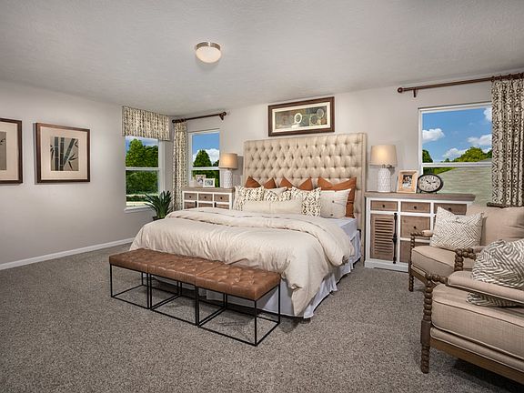 Plan 2526 Primary Bedroom as modeled at Mustang Ridge