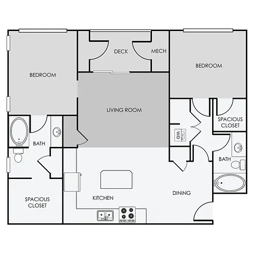 Floor plan B2 Premium - 2 Bedroom, 2 Bathroom