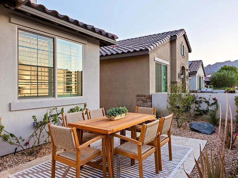 Outdoor dining table for six.