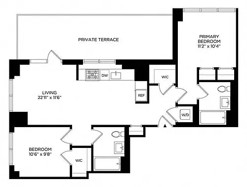 Floor plan 2U Penthouse w/ Terrace East