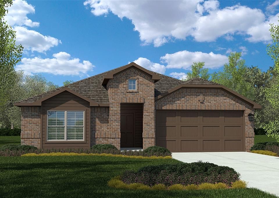 Front elevation - D.R. Horton''s Kingston floorplan, elevation C - All Home and community information, including pricing, included features, terms, availability and amenities, are subject to change at any time without notice or obligation. All Drawings, pictures, photographs, video, square footages, floor plans, elevations, features, colors and sizes are approximate for illustration purposes only and will vary from the homes as built.
