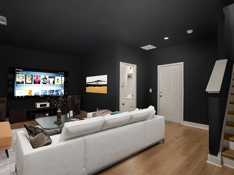 Media room also full bathroom so can easily serve overnight guests