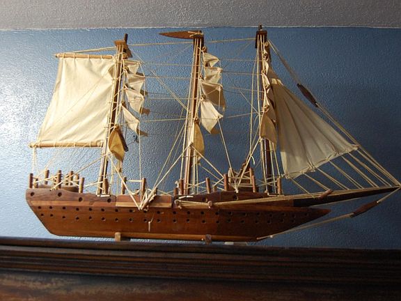 Ship. Nautical decor in the common areas.