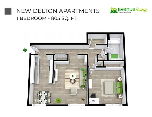 Floor plan - 1 Bedroom
