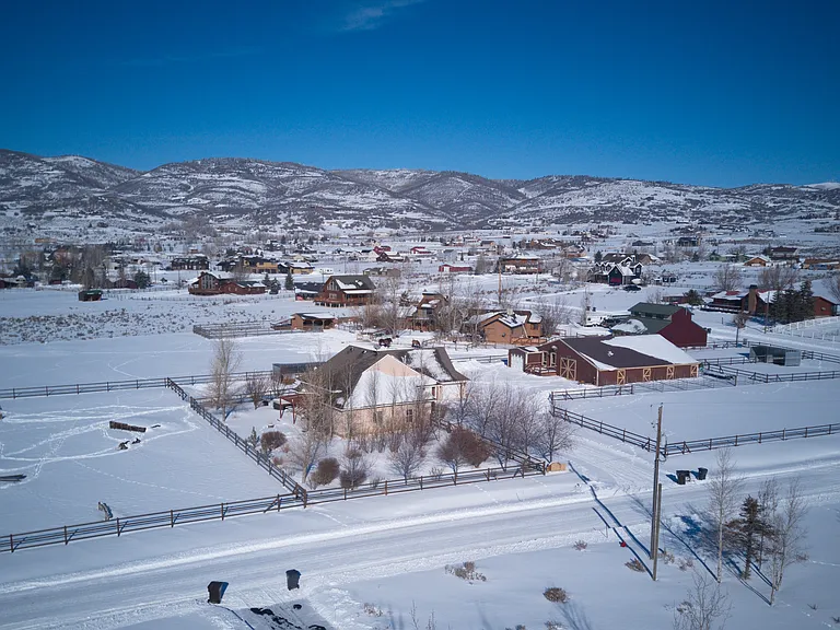 Ariel view of property in the winter