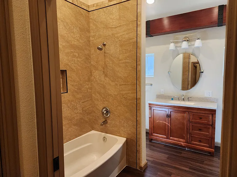 Walk through bathroom.