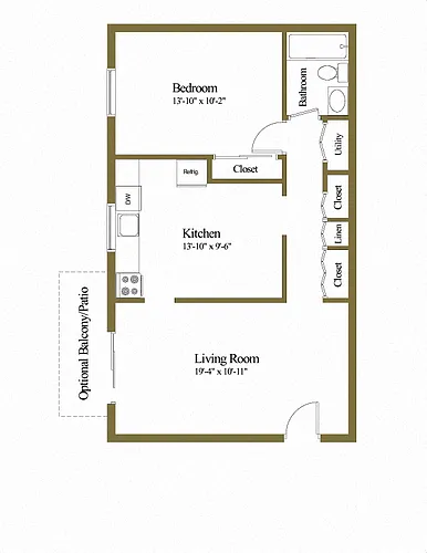 Floor plan One Bedroom One Bath