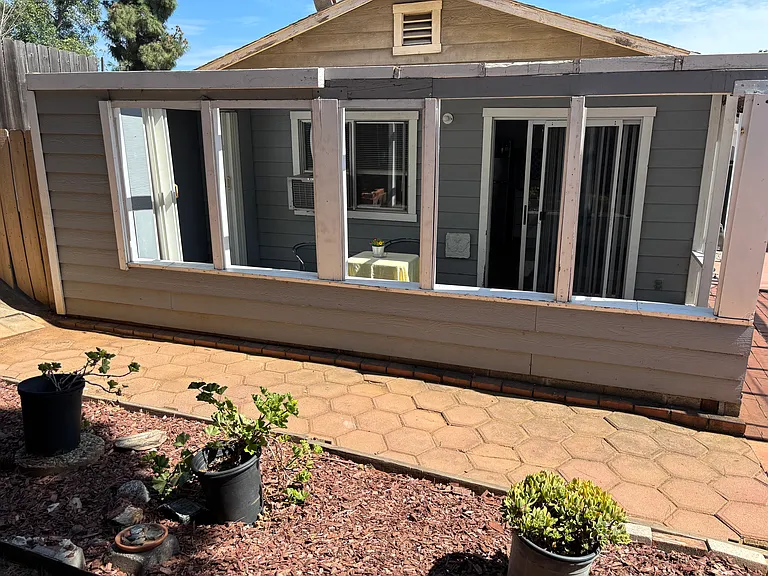 Enclosed private backyard.