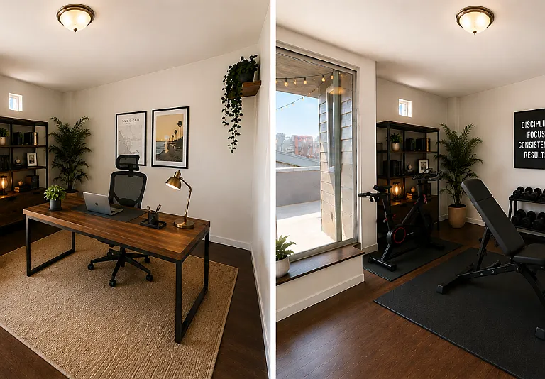 L3 - Loft can be used for gym or home office
Virtual staging shown. Furniture not included.