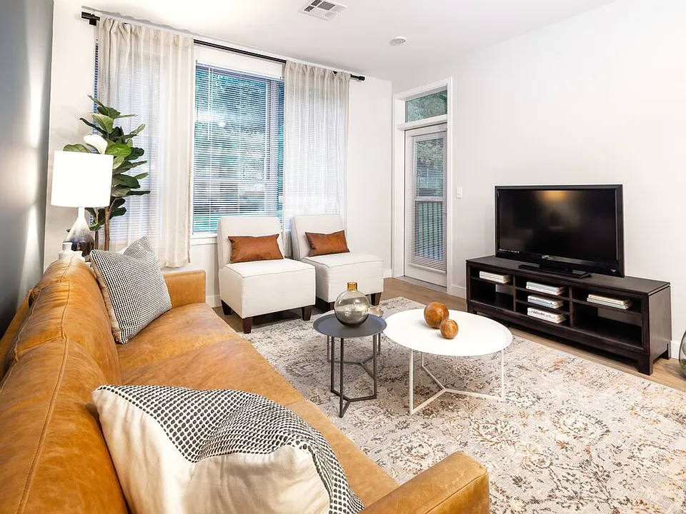 Living room with hard surface flooring