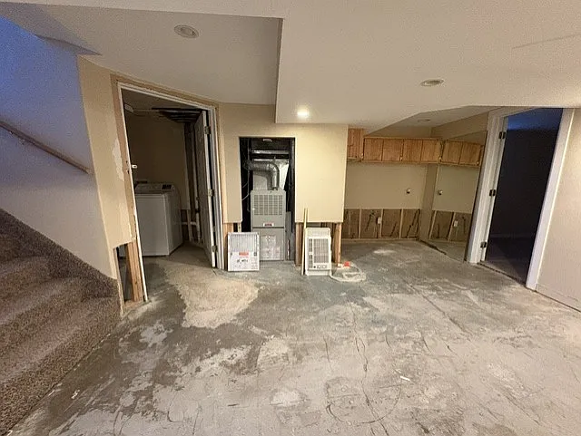 basement main area (now has all new carpet)